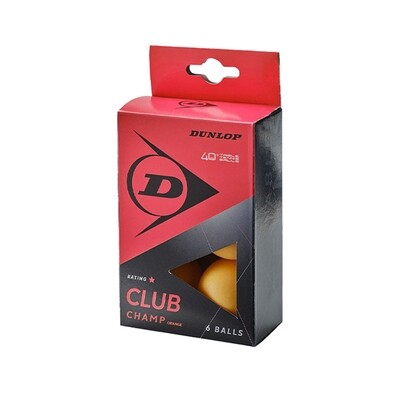 Dunlop Table Tennis Ball 40+ Club Champ 6 Ball Blister