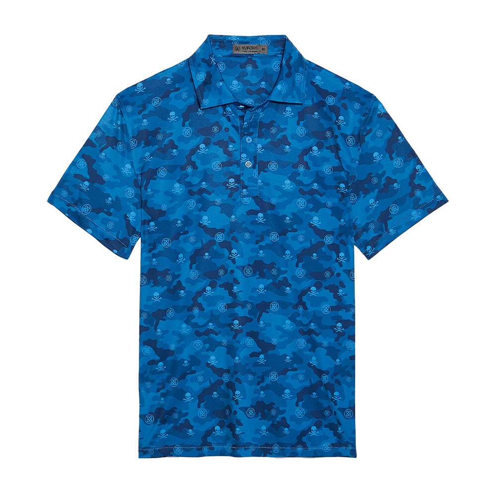 G/FORE Men's Camo Printed Tech Jersey Polo, Sizes: S, Color: Cerul