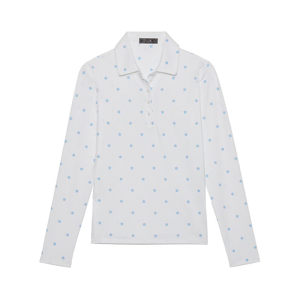 G/FORE Women's Printed Tech Jersey Long Sleeve Polo G/FORE Women's Printed Tech Jersey Long Sleeve Polo, Sizes: XS, Color: Snow