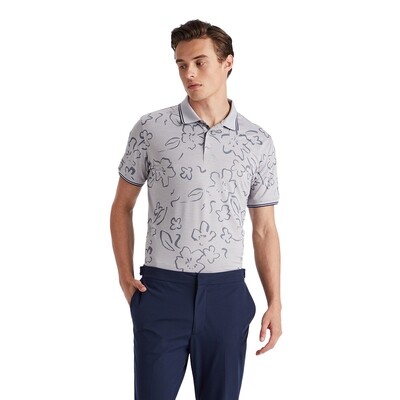 G/FORE Men's Floral Watercolor Tech Jersey Slim Fit Polo