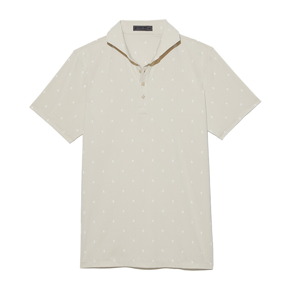 G/FORE Men's Skull &amp; T's Ice Nylon Slim Fit Polo, Sizes: S, Color: Stone