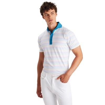 G/FORE Men's Multi Stripe Tech Jersey Slim Fit Polo