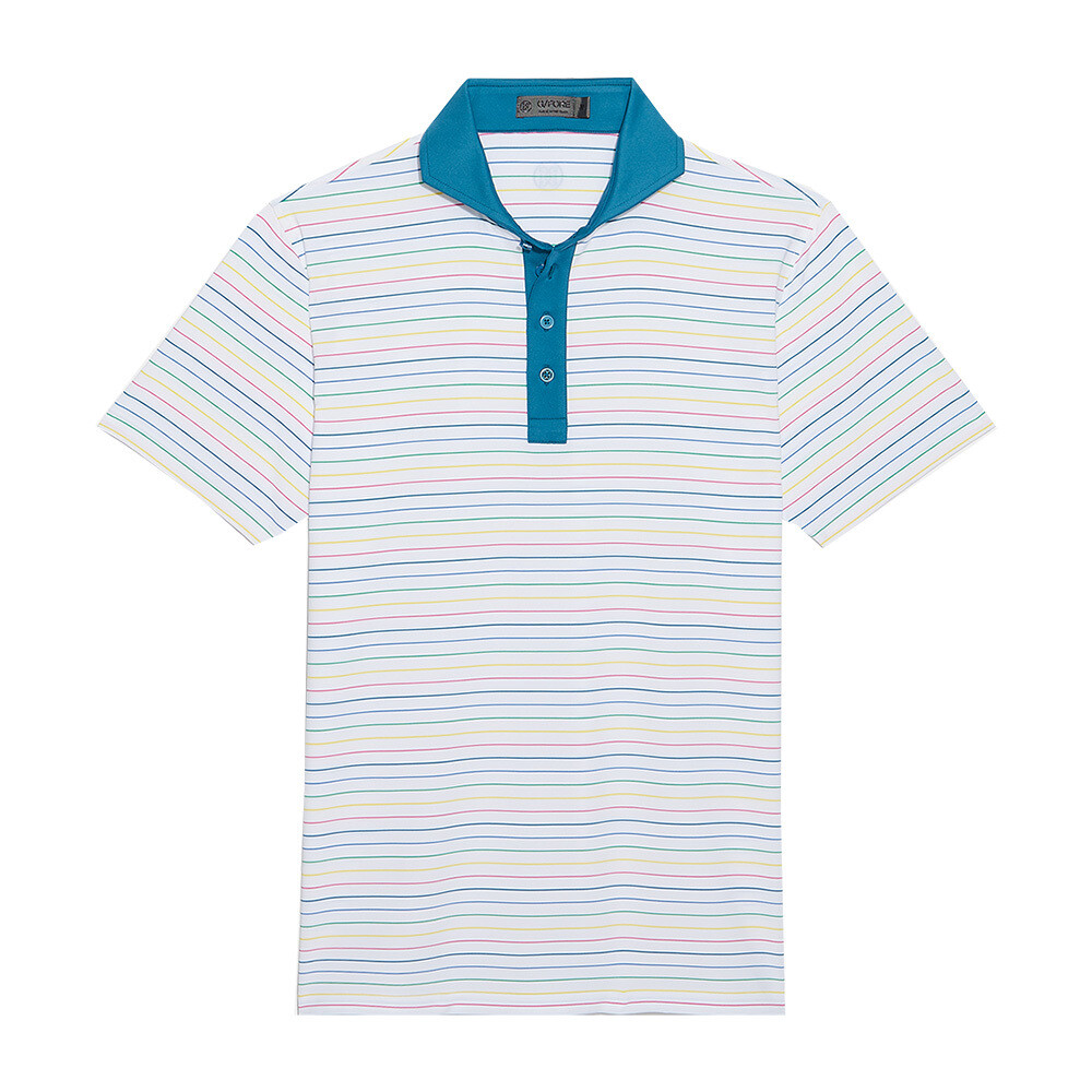 G/FORE Men's Multi Stripe Tech Jersey Slim Fit Polo, SIZES: S