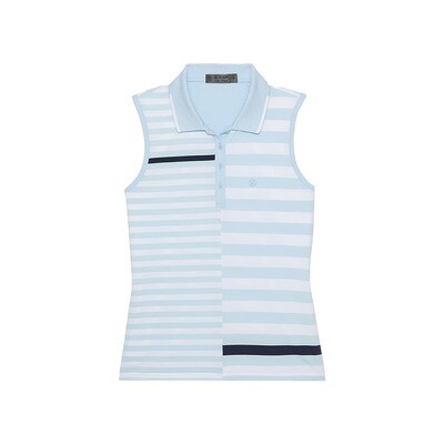 G/FORE Women's Bold Stripe Y.D Tech Jersey Sleeveless Polo