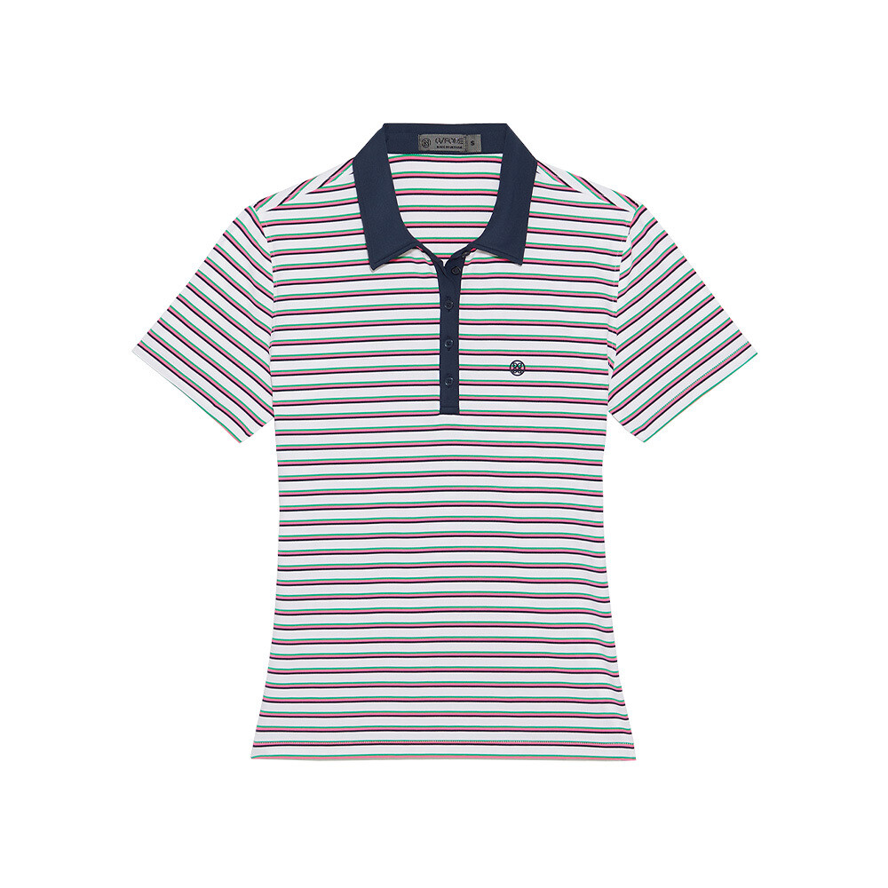G/FORE Women's Perforated Stripe Tech Jersey Polo, SIZES: XS