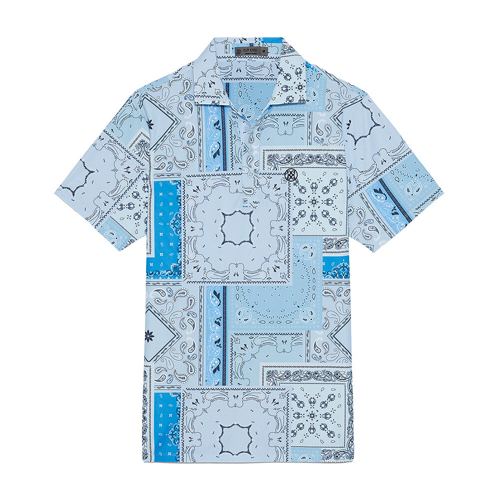 G/FORE Men's Bandana Tech Piqué Slim Fit Polo, COLOR: Sky, SIZES: S