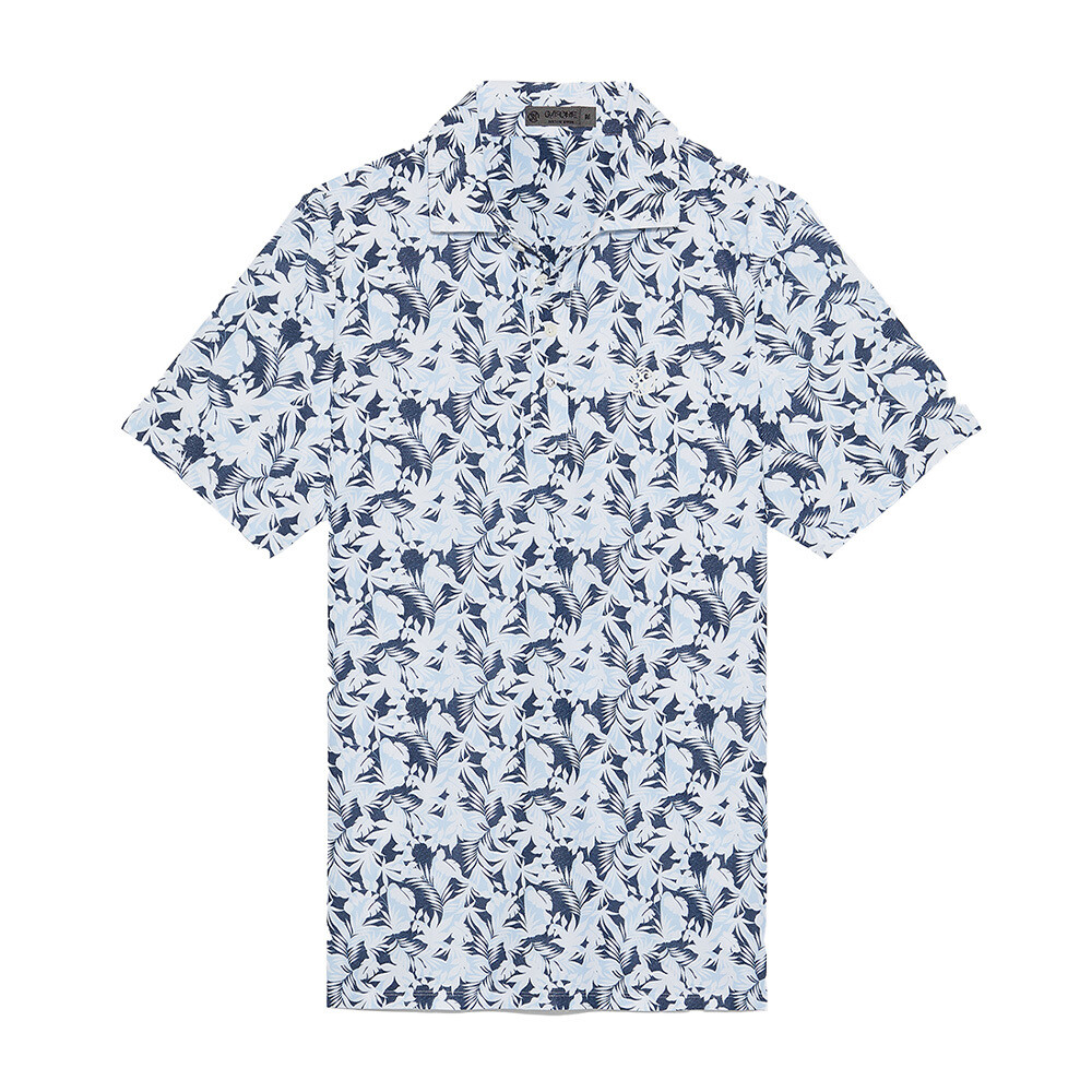 G/FORE Men's Floral Tech Piqué Slim Fit Polo, COLOR: Snow, SIZES: S
