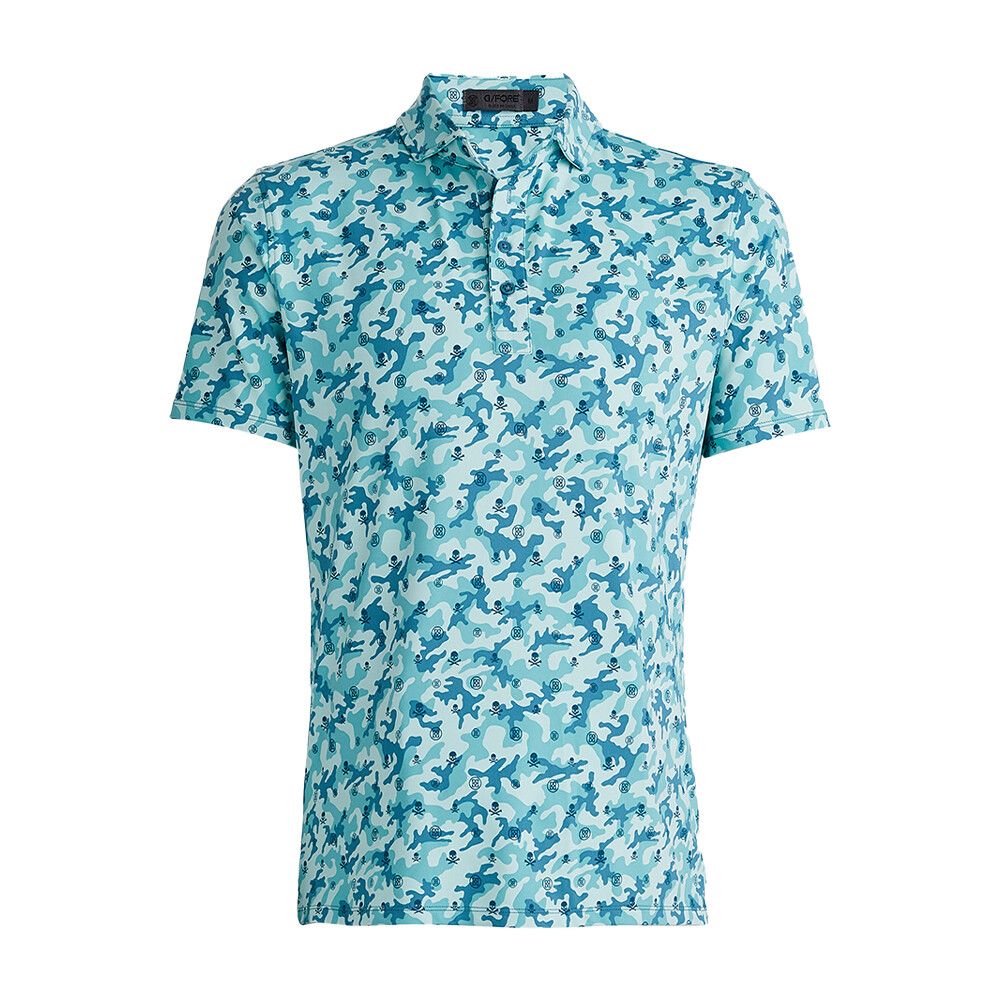 G/FORE Men's Mapped Icon Camo Tech Jersey Polo, COLOR: Monsoon, SIZES: S