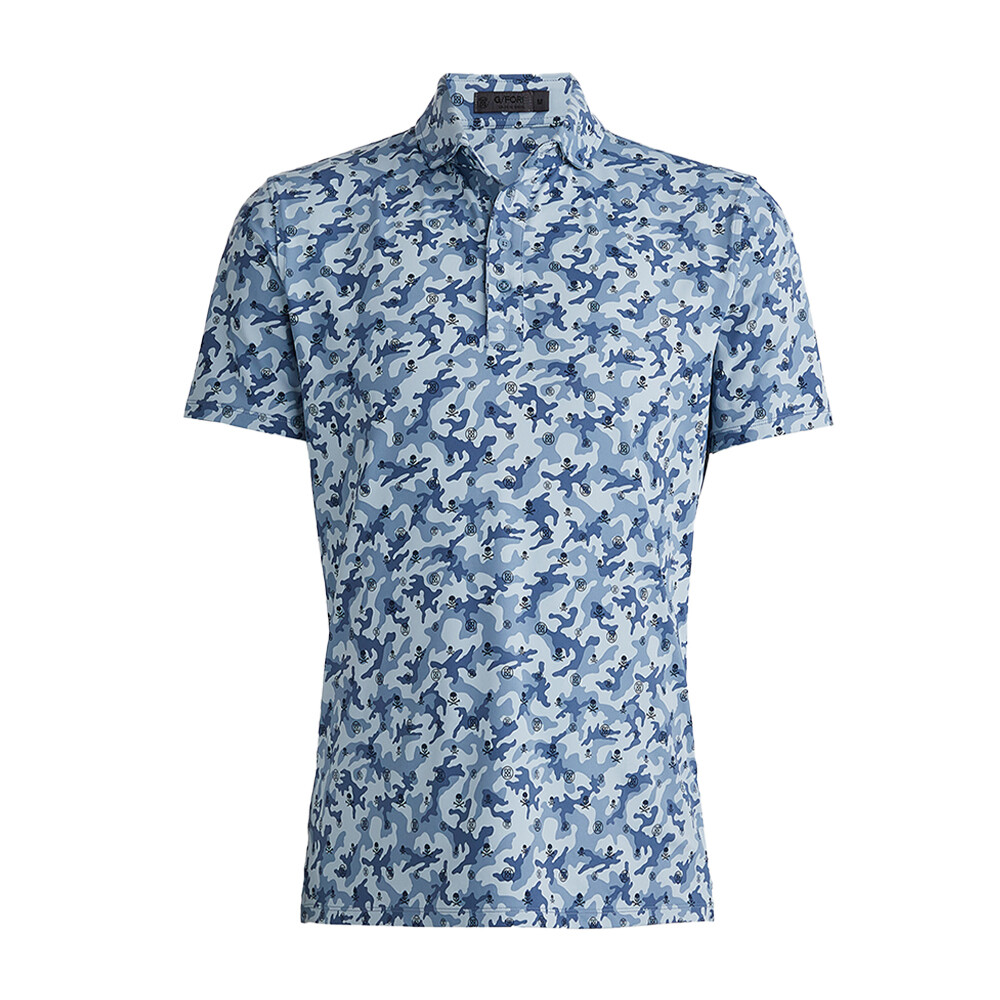 G/FORE Men's Mapped Icon Camo Tech Jersey Polo, COLOR: Fjord, SIZES: S