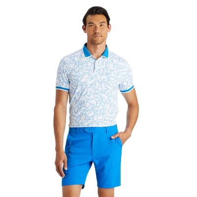 G/FORE Men's Star Dust Banded Sleeve Tech Jersey Polo