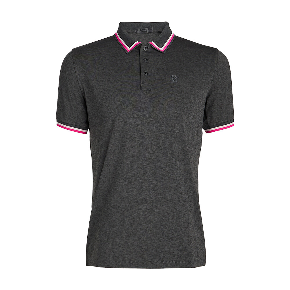 G/FORE Men’s Tux Banded Sleeve Tech Jersey Polo, COLOR: Charcoal Heather Gray, SIZES: S