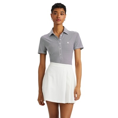 G/FORE Women's Mixed Feeder Stripe Tech Jersey Polo
