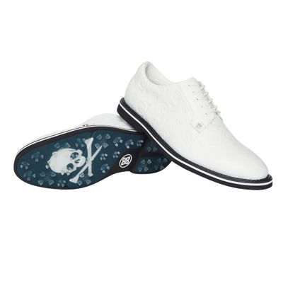 G/FORE Men's Gallivanter Debossed Skull &amp; Tees Leather Golf Shoes