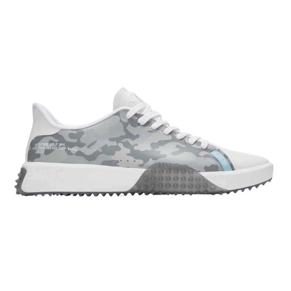 G/FORE Men's G.112 P.U Leather Camo Golf Shoes, Size: 8, Color: Snow/Nimbus