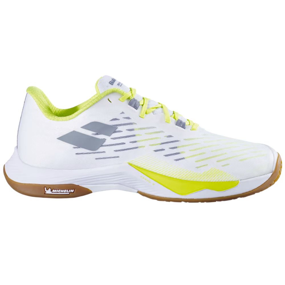 Babolat Badminton Men's Shoes Shadow Tour 5, Color: White/Lime, Size: 7.5