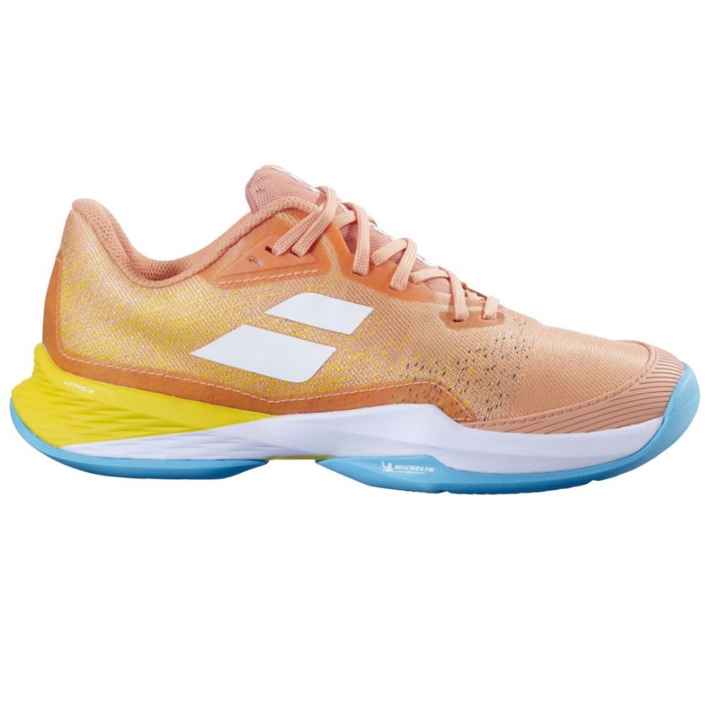 Babolat Tennis Women's Shoes Jet Mach 3 AC, Color: Coral/Gold Fushion, Size: 6