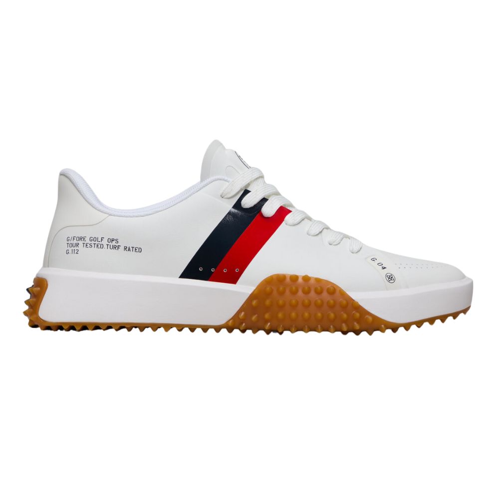G/FORE Men's G.112 Stripe Golf Shoes, Color: Snow/Multi, Size: 8