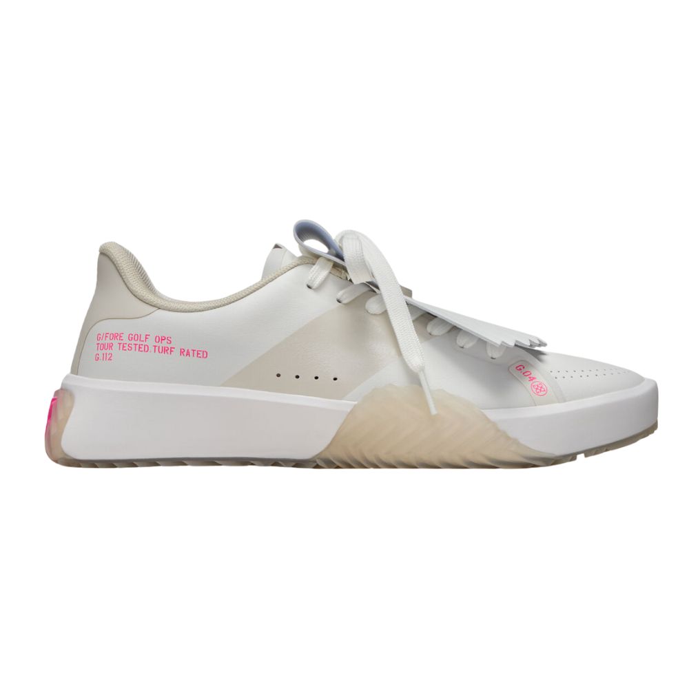 G/FORE Women's G.112 Saddle Stripe Kiltie Golf Shoes, Color: Snow/Multi, Size: 6