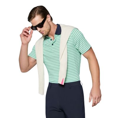 G/FORE Men's Herringbone Stripe Tech Jersey Polo