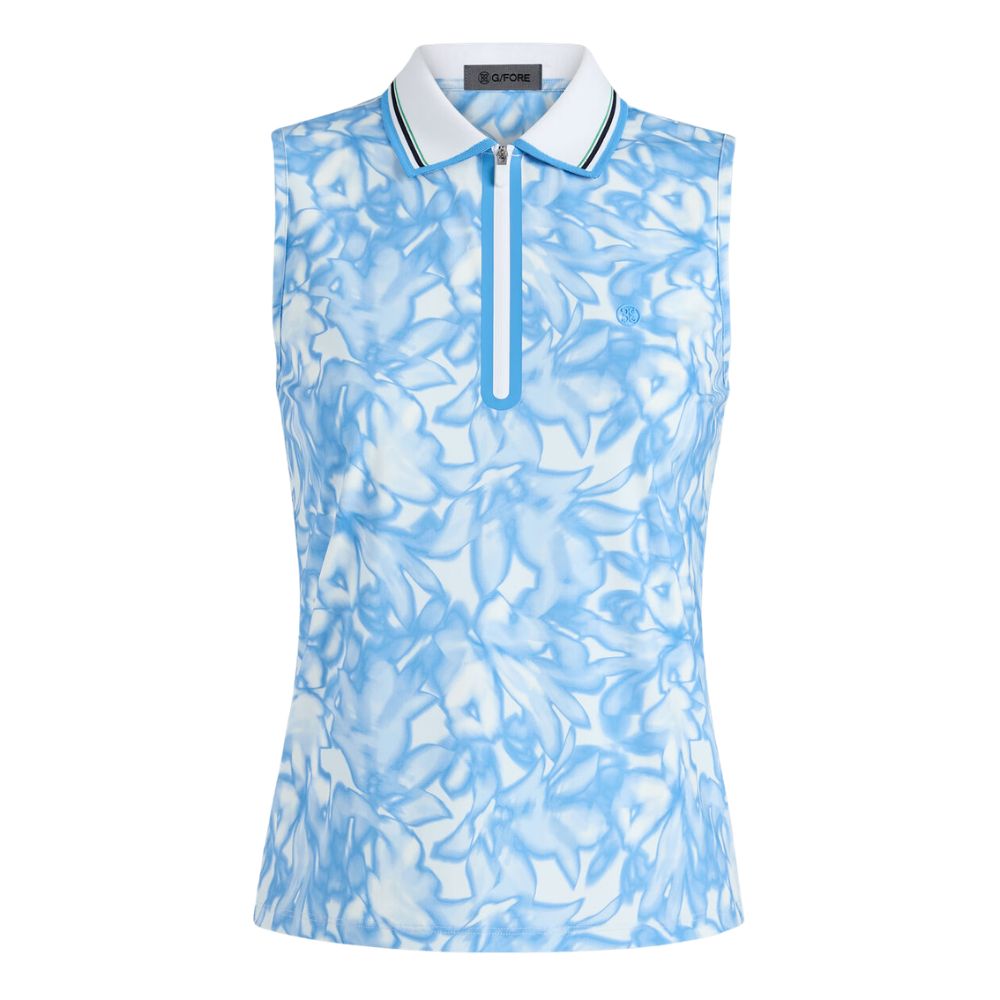 G/FORE Women’s Trippy Floral Silky Tech Nylon Sleeveless Polo