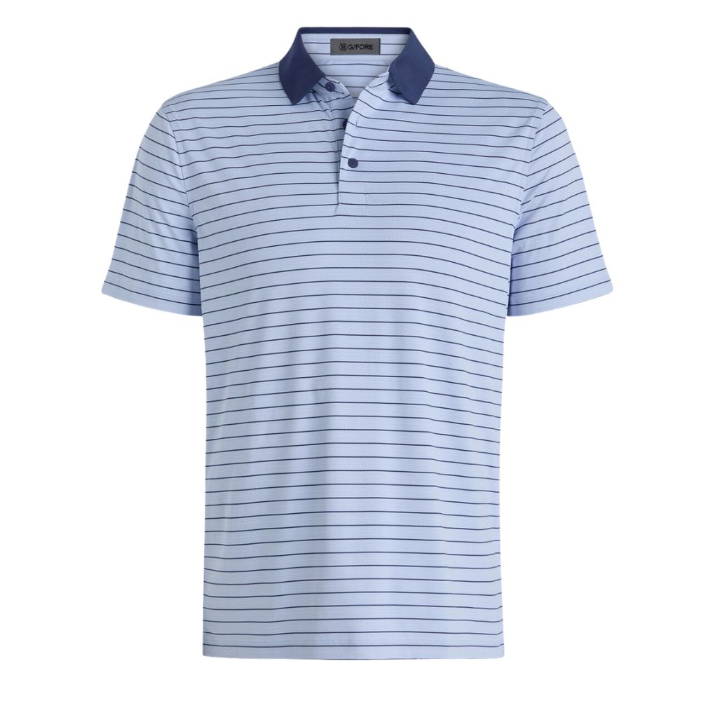 G/FORE Men's Herringbone Stripe Tech Jersey Polo