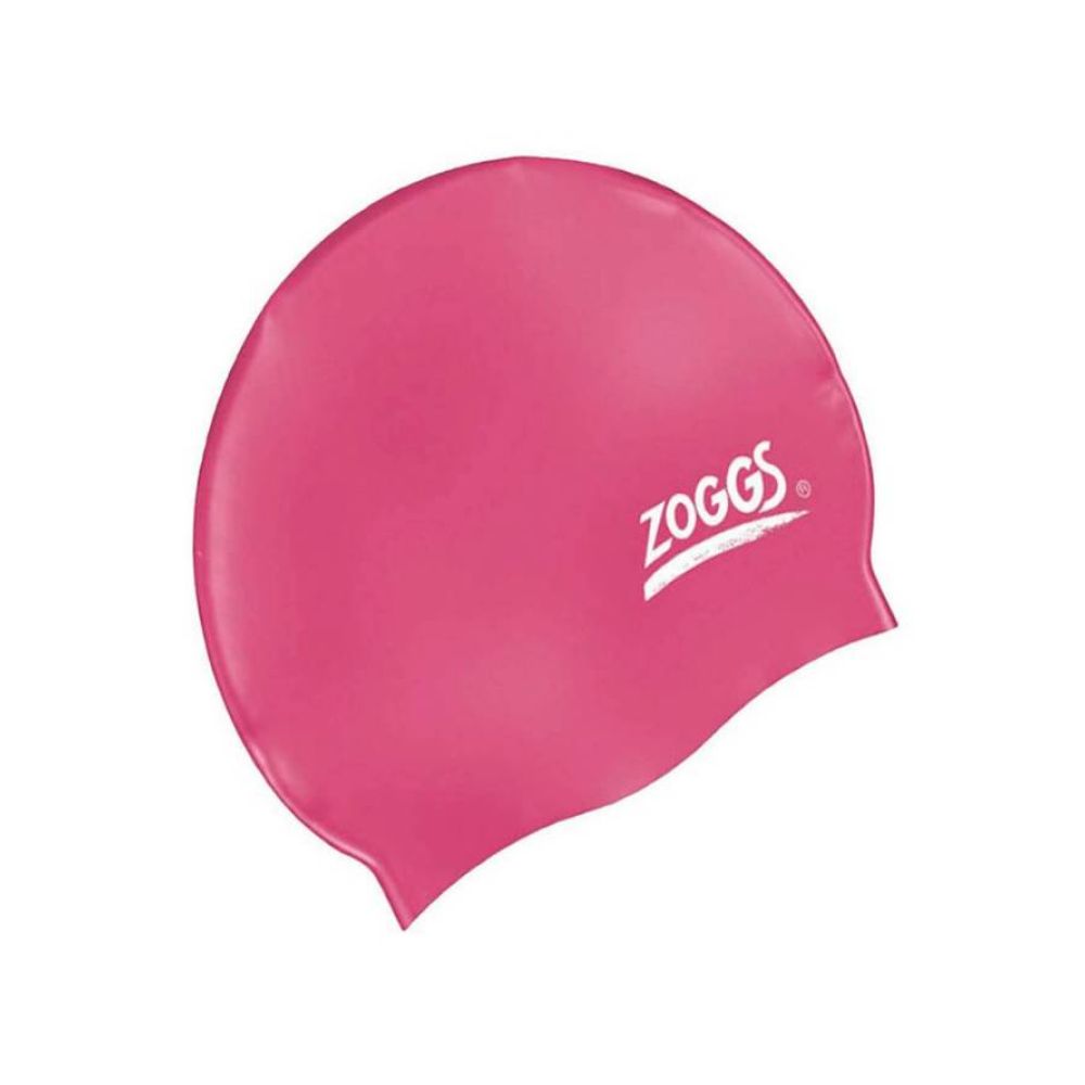 Zoggs Plain Silicone Swimming Cap Pink