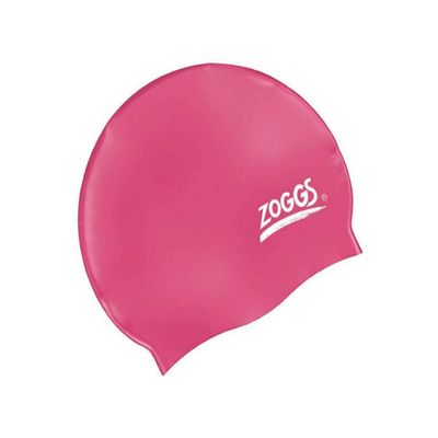 Zoggs Plain Silicone Swimming Cap Pink