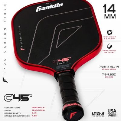 Franklin C45° Carbon Fiber Paddle Tempo 14MM