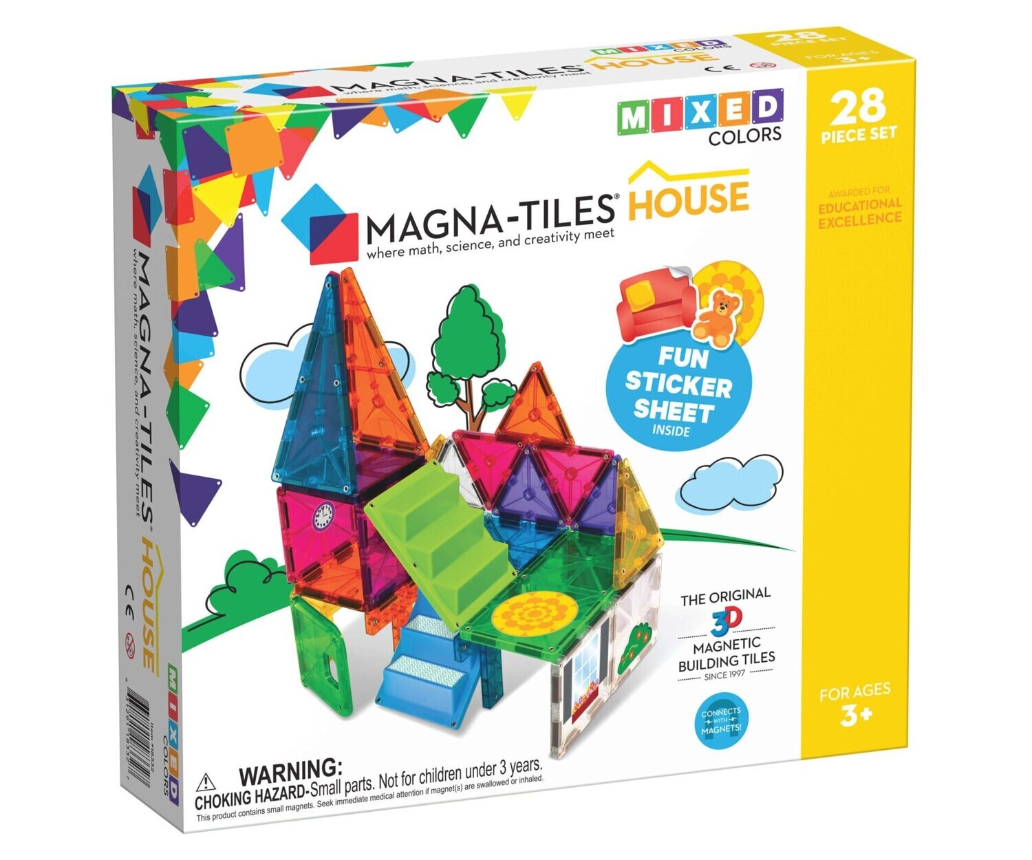 Magna Tiles Clear Colors 28 Pieces House Set   2808959149 