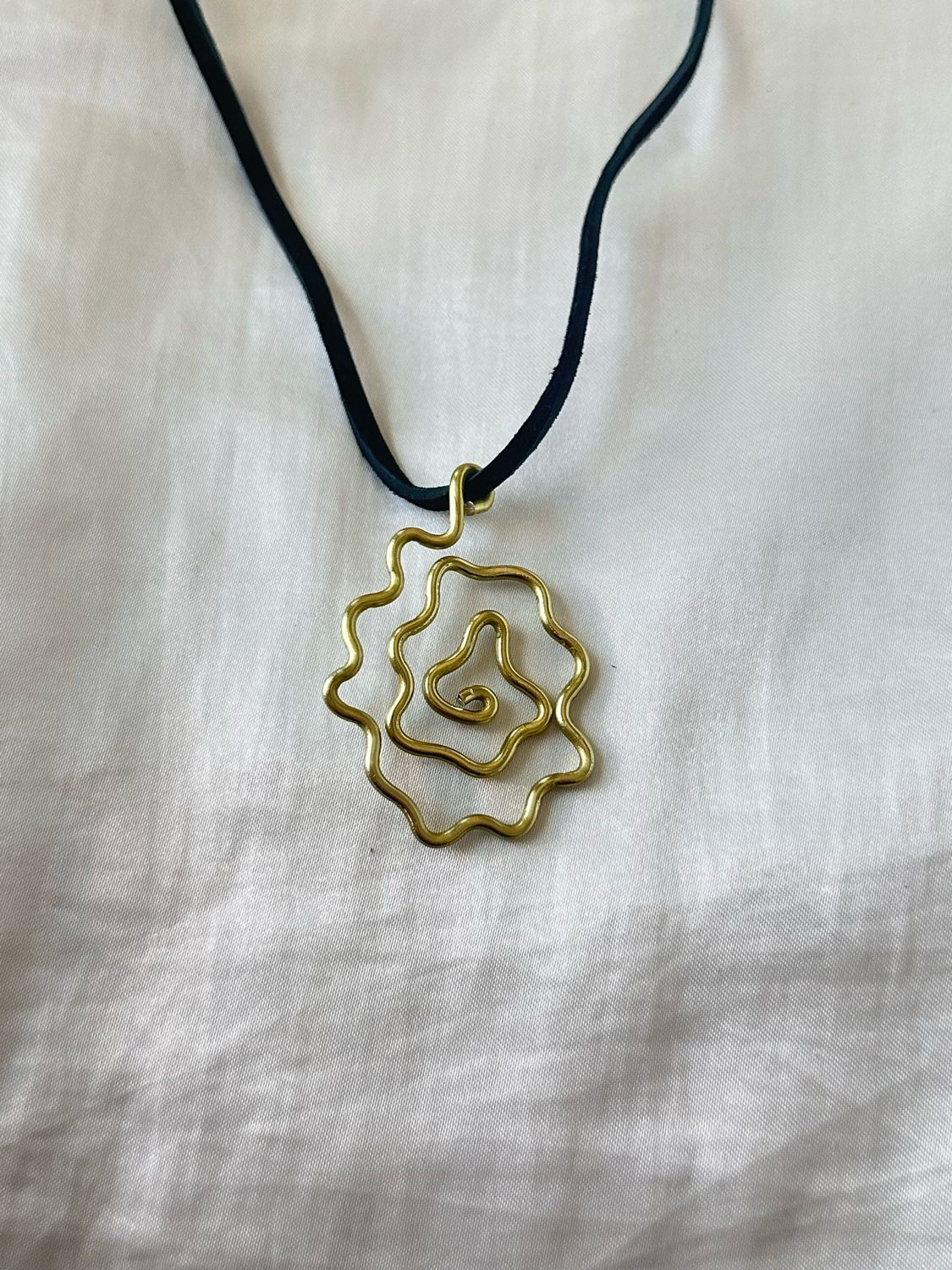 Gold Squiggle Swirl Necklace