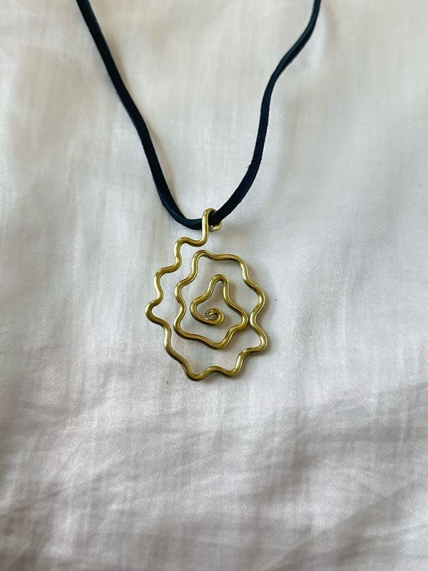 Gold Squiggle Swirl Necklace