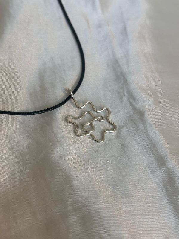 Silver Squiggle Swirl Necklace