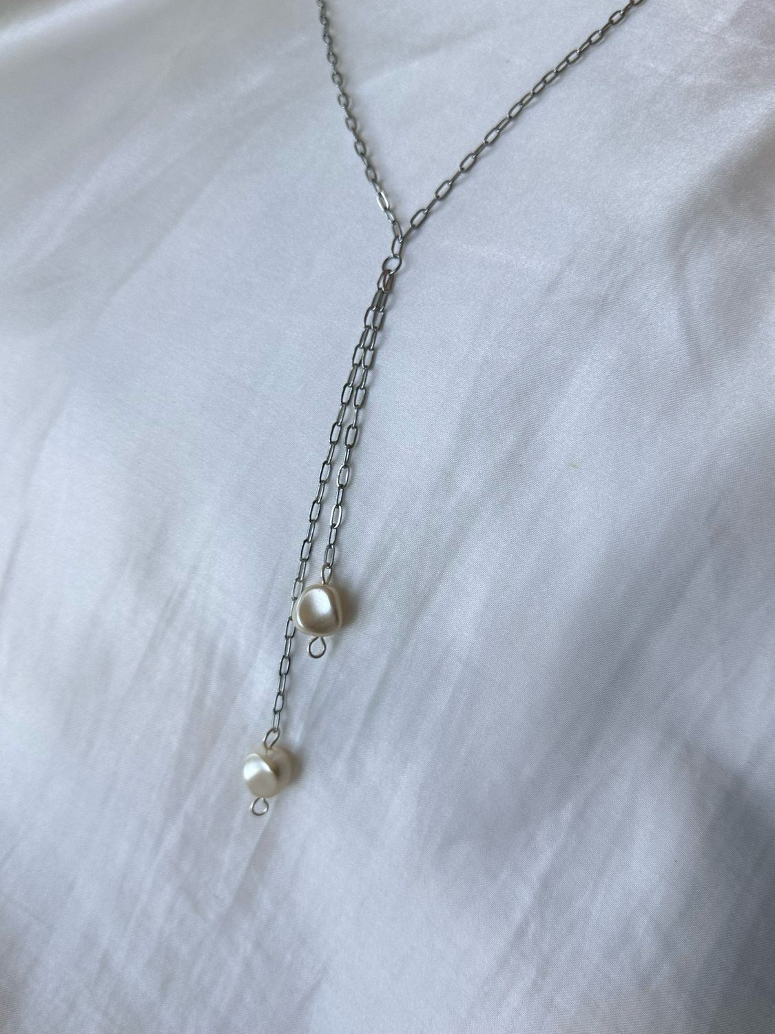 Silver Double Pearl