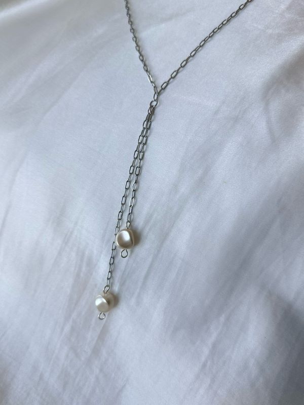 Silver Double Pearl