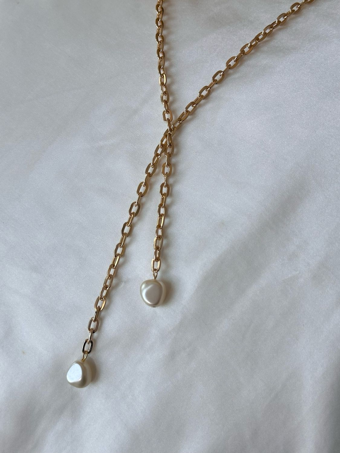 Gold Double Pearl Necklace