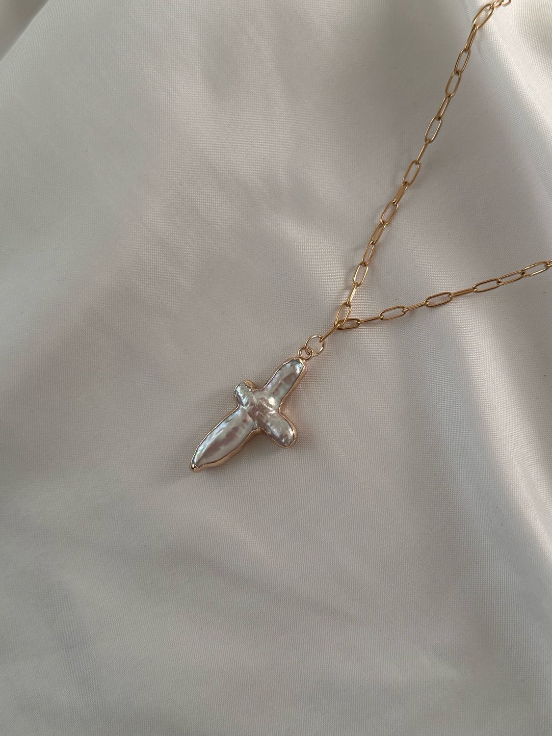 Mother of Pearl cross Necklace