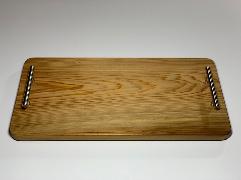 Charcuterie Board / Cheese Board / Serving Tray - 10&quot; x 20&quot; with stainless steel handles