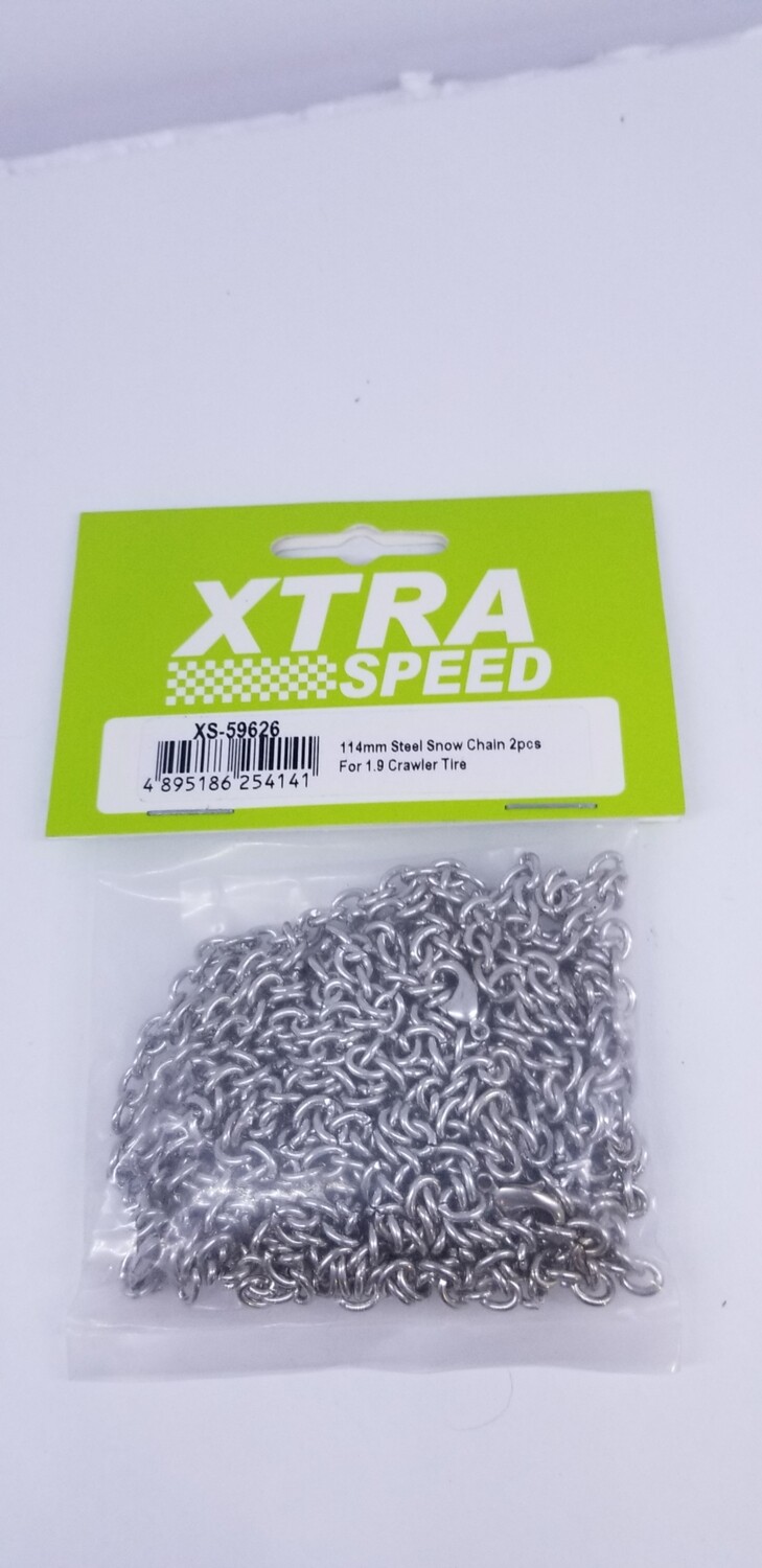Xtra Speed 114mm Steel Snow Chain 2pcs for 1.9 Crawler Tires #XS-59626