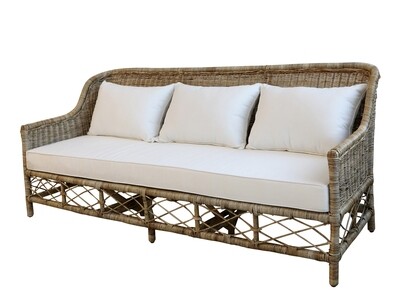 Nantes Sofa in Geflecht mit Kissen