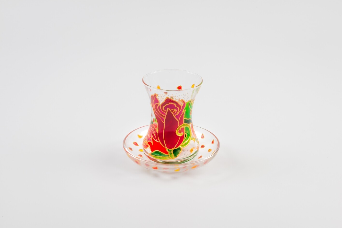Armudu glass - Pomegranate Flower