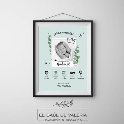 Lámina Personalizable de Nacimiento – Un recuerdo para toda la vida