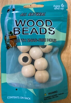 Macrame All Natural Wood Beads - 20mm Natural 8 Pieces