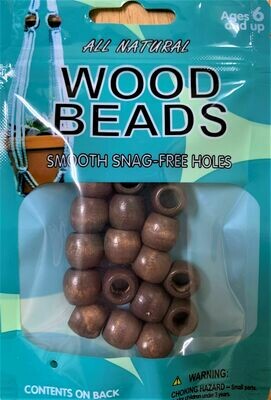 Macrame All Natural Wood Beads - 11x13mm Barrel Walnut 18 Pieces
