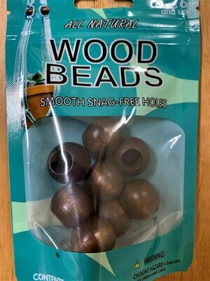 Macrame All Natural Wood Beads - 20mm Round Walnut 8 Pieces