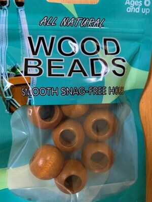 Macrame All Natural Wood Beads - 20mm Round Maple 8 Pieces