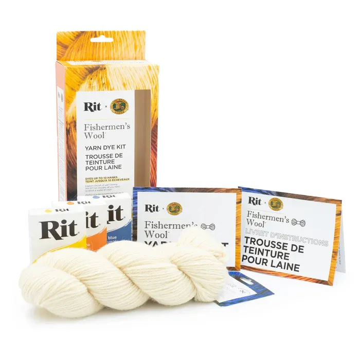 Lion Brand X Rit Fishermen&#39;s Wool Dye Kit - Kelly Green/ Petal Pink/ Purple