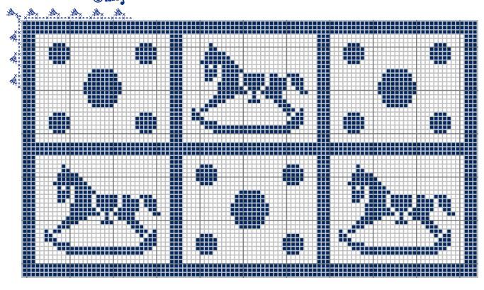 Pattern - Filet Crochet Caballos (Horses)