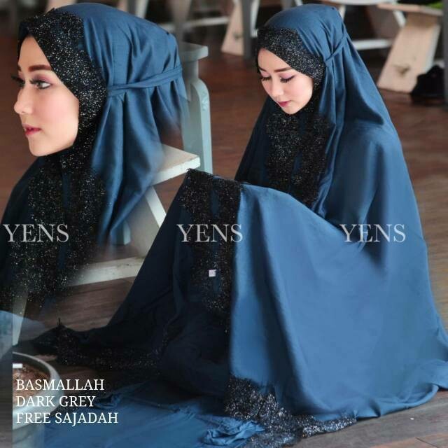 STOCK TERBATAS!! Mukena Jumbo Basmallah Renda Glitter ori Yens