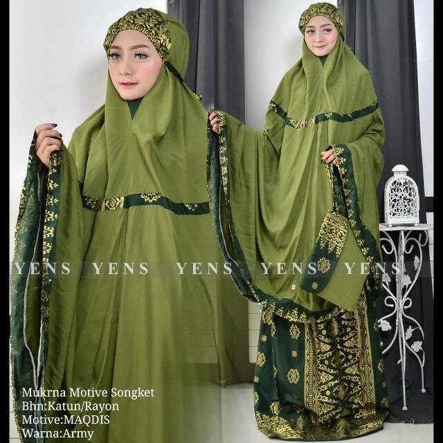 STOCK TERBATAS!! Mukena Jumbo Songket MAQDIS Antem Anti Tembem size Super Jumbo ori Yens