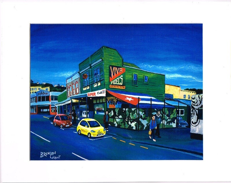Fidels Cafe 2020 Print in 11 by 14 inch mat